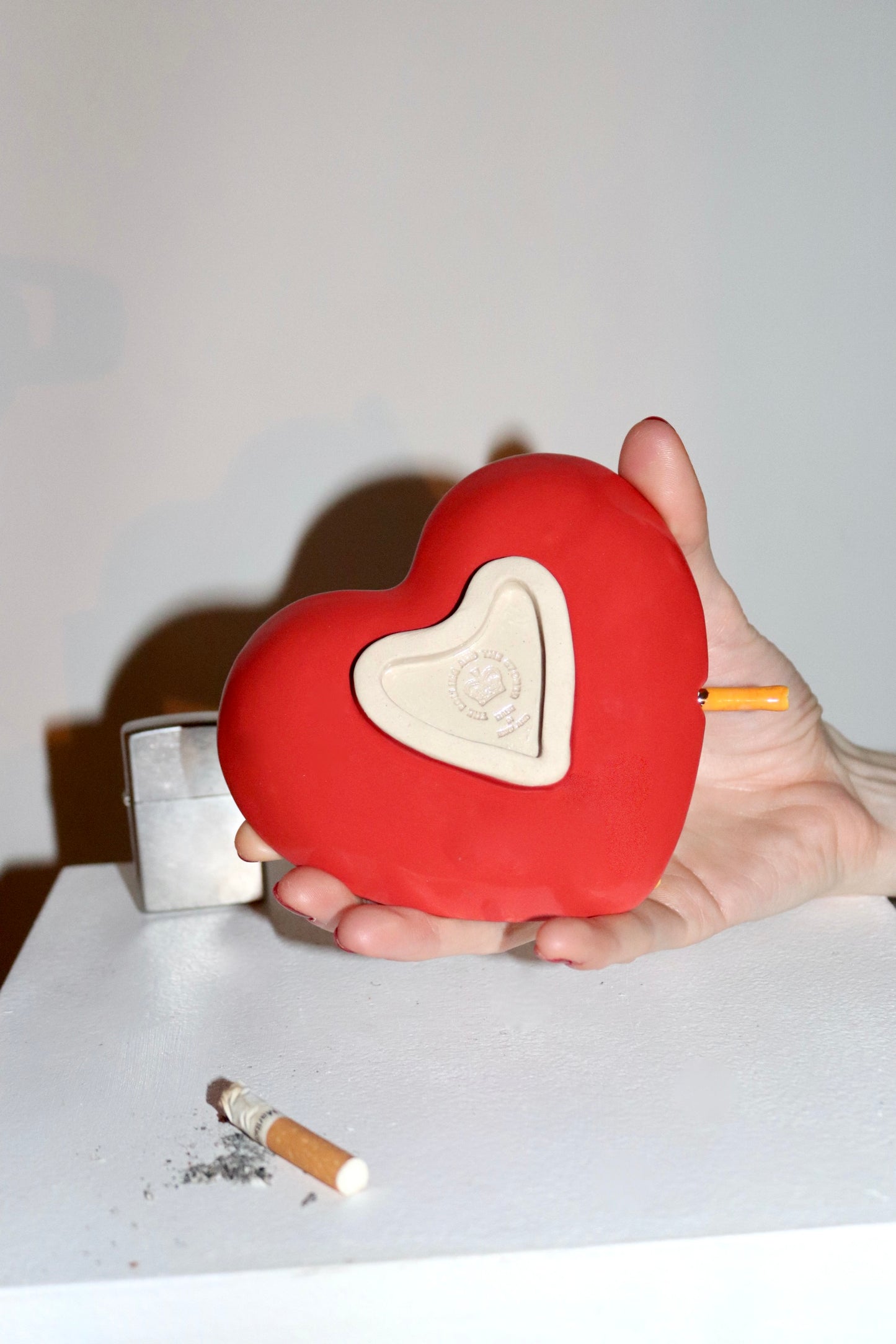 CHEESE & OLIVE HEART ASHTRAY