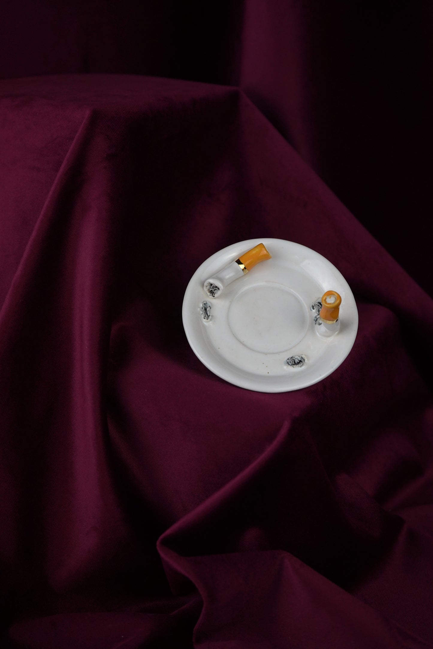 DOUBLE CIGARETTE ESPRESSO CUP & SAUCER