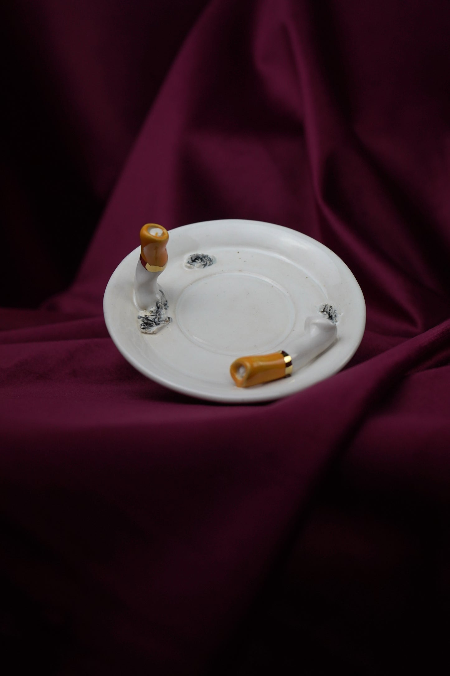 DOUBLE CIGARETTE ESPRESSO CUP & SAUCER