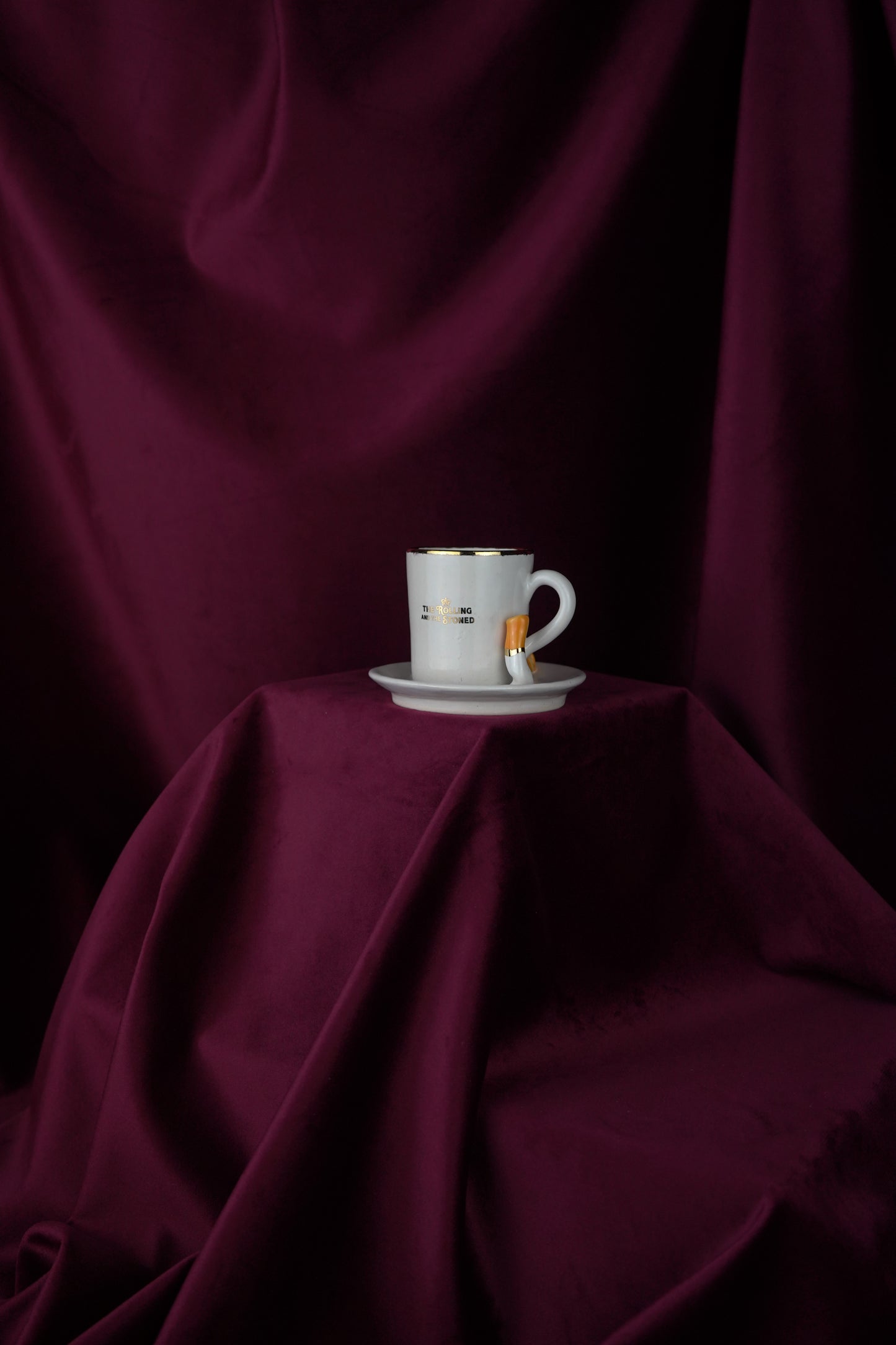DOUBLE CIGARETTE ESPRESSO CUP & SAUCER