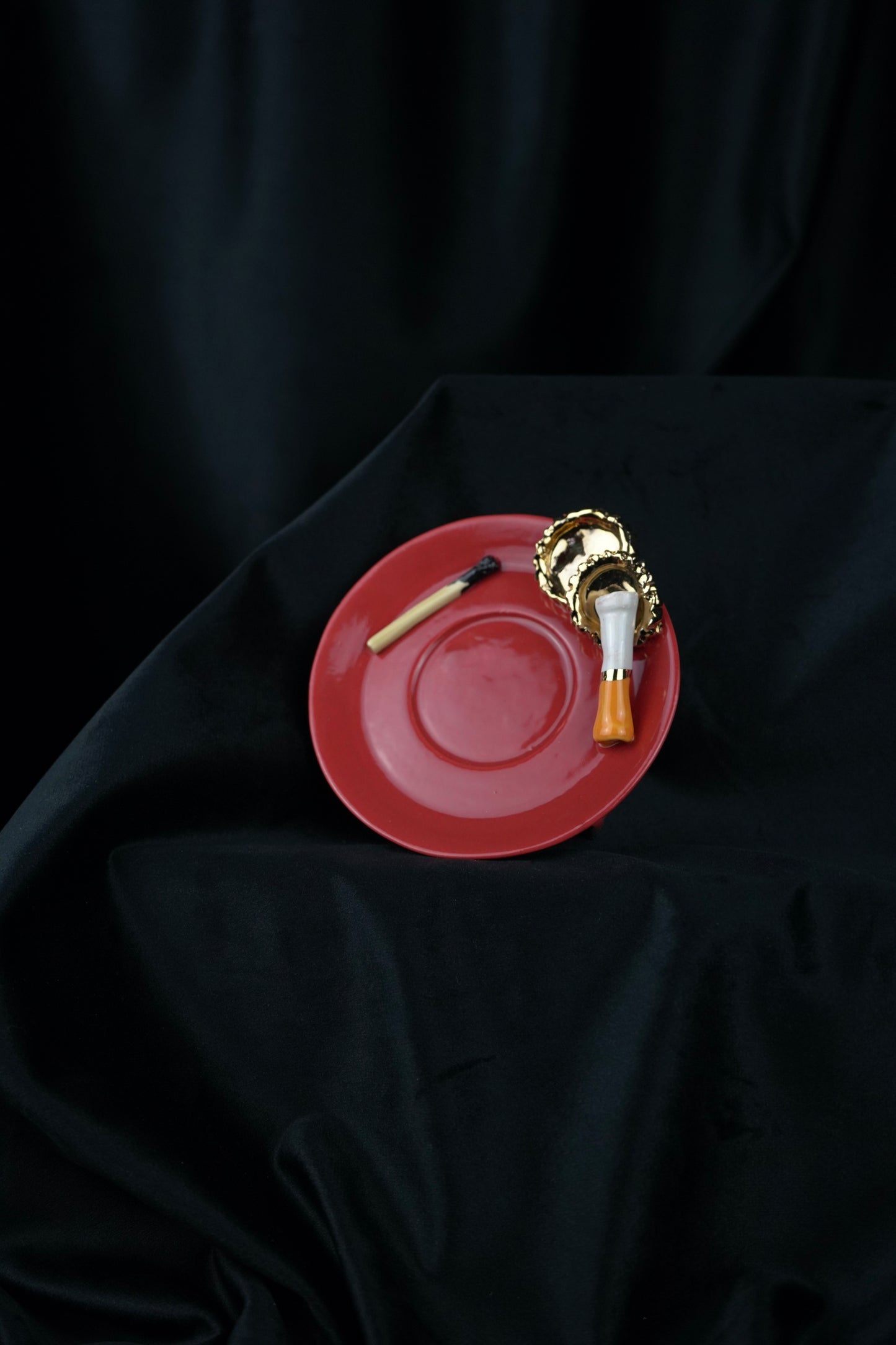 TWO BEER CAPS ESPRESSO CUP & SAUCER