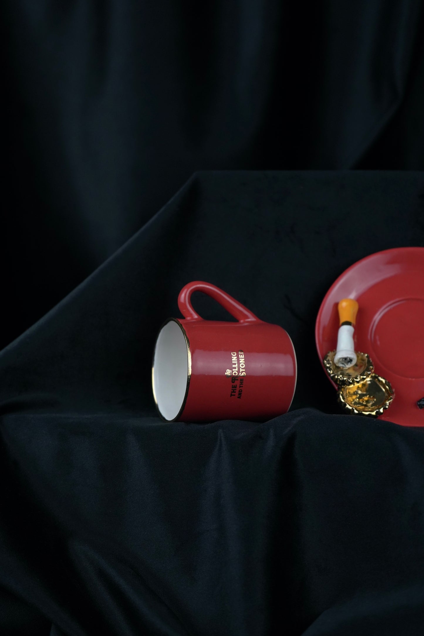 TWO BEER CAPS ESPRESSO CUP & SAUCER