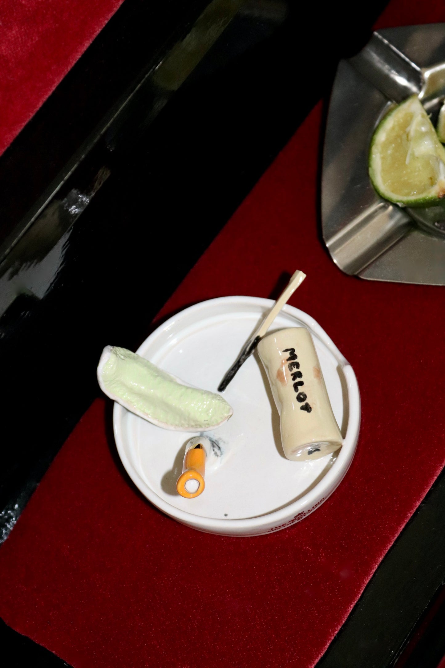MERLOT & LIME WEDGE ASHTRAY