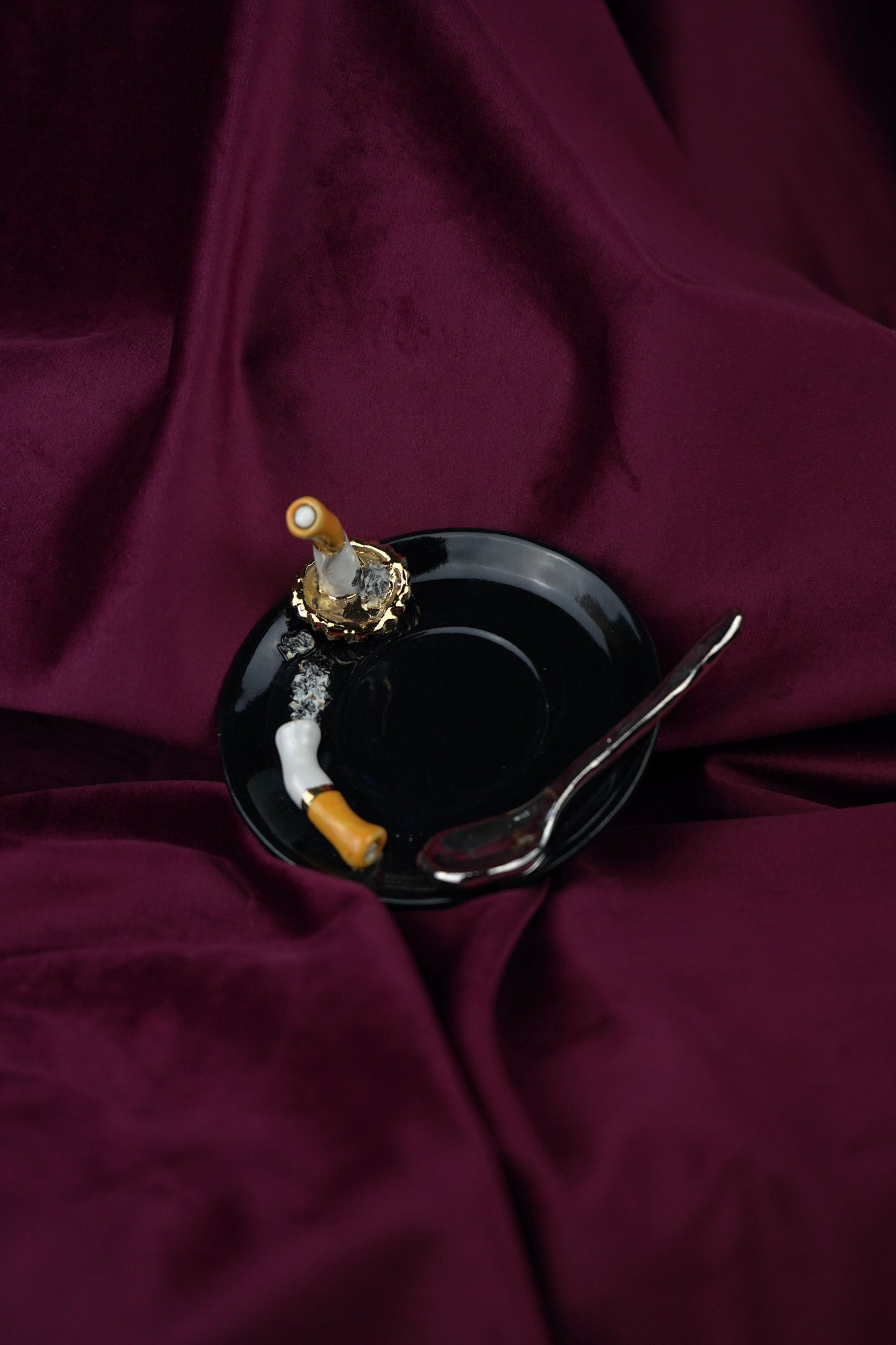 STUBBY BEER CAP & SPOON ESPRESSO CUP & SAUCER