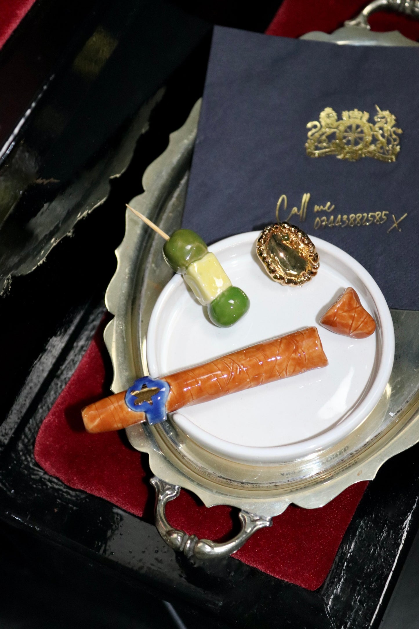 CIGAR & OLIVE ASHTRAY
