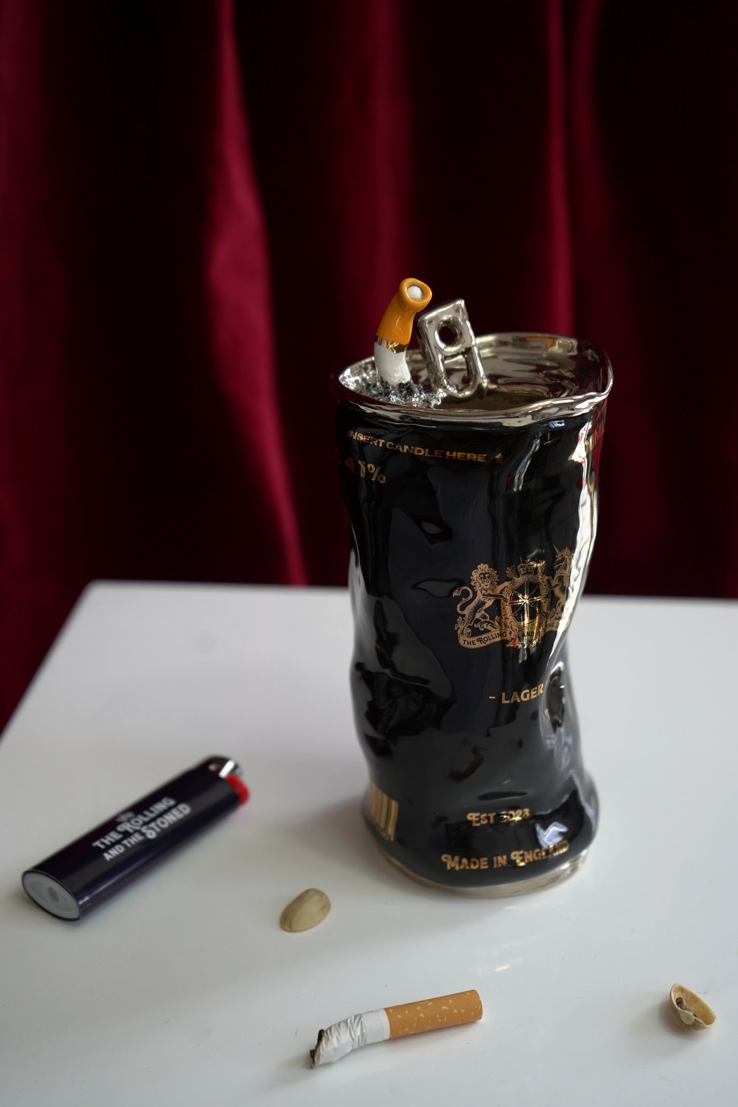 SILVER CIGARETTE BEER CAN