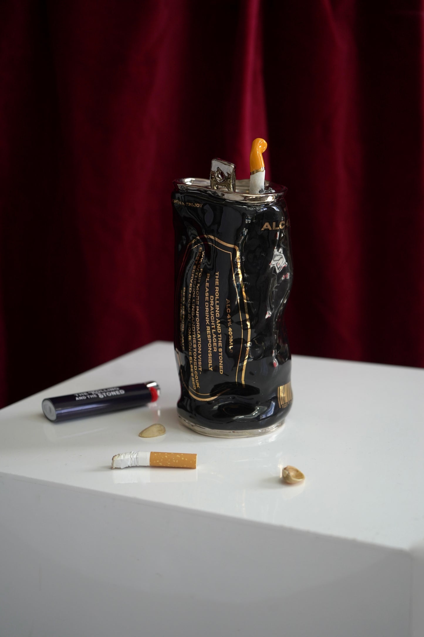 SILVER CIGARETTE BEER CAN