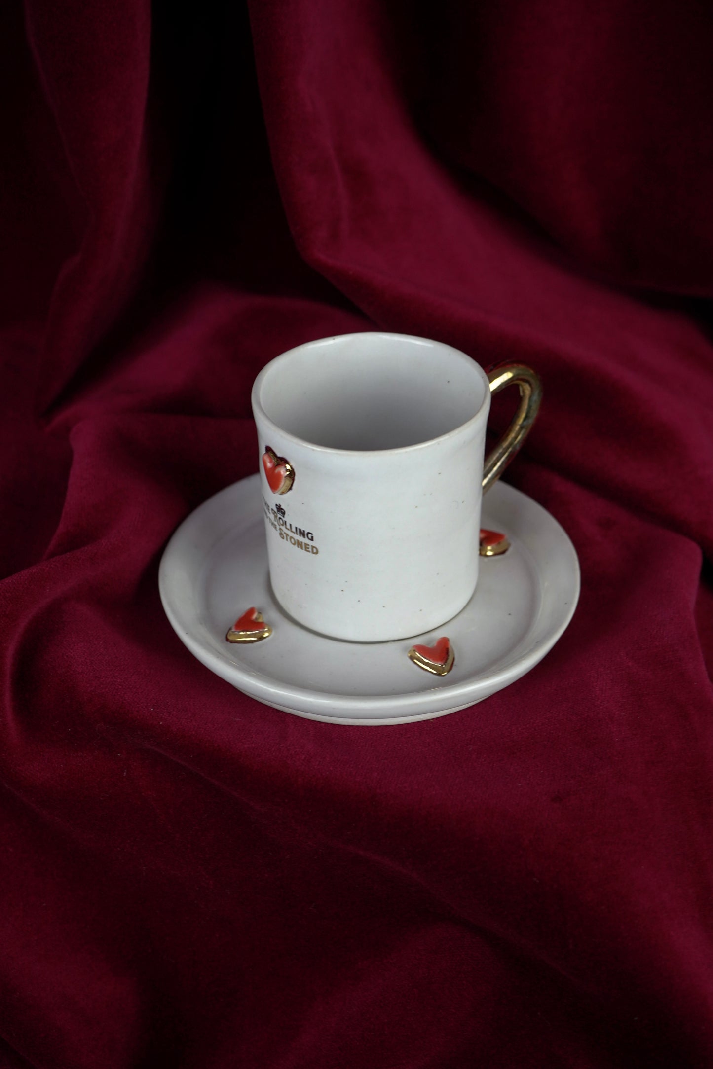 LOVER'S HEART ESPRESSO GOLDEN HANDLE