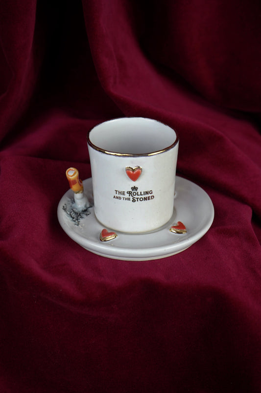 LOVER'S HEART ESPRESSO GOLDEN RIM