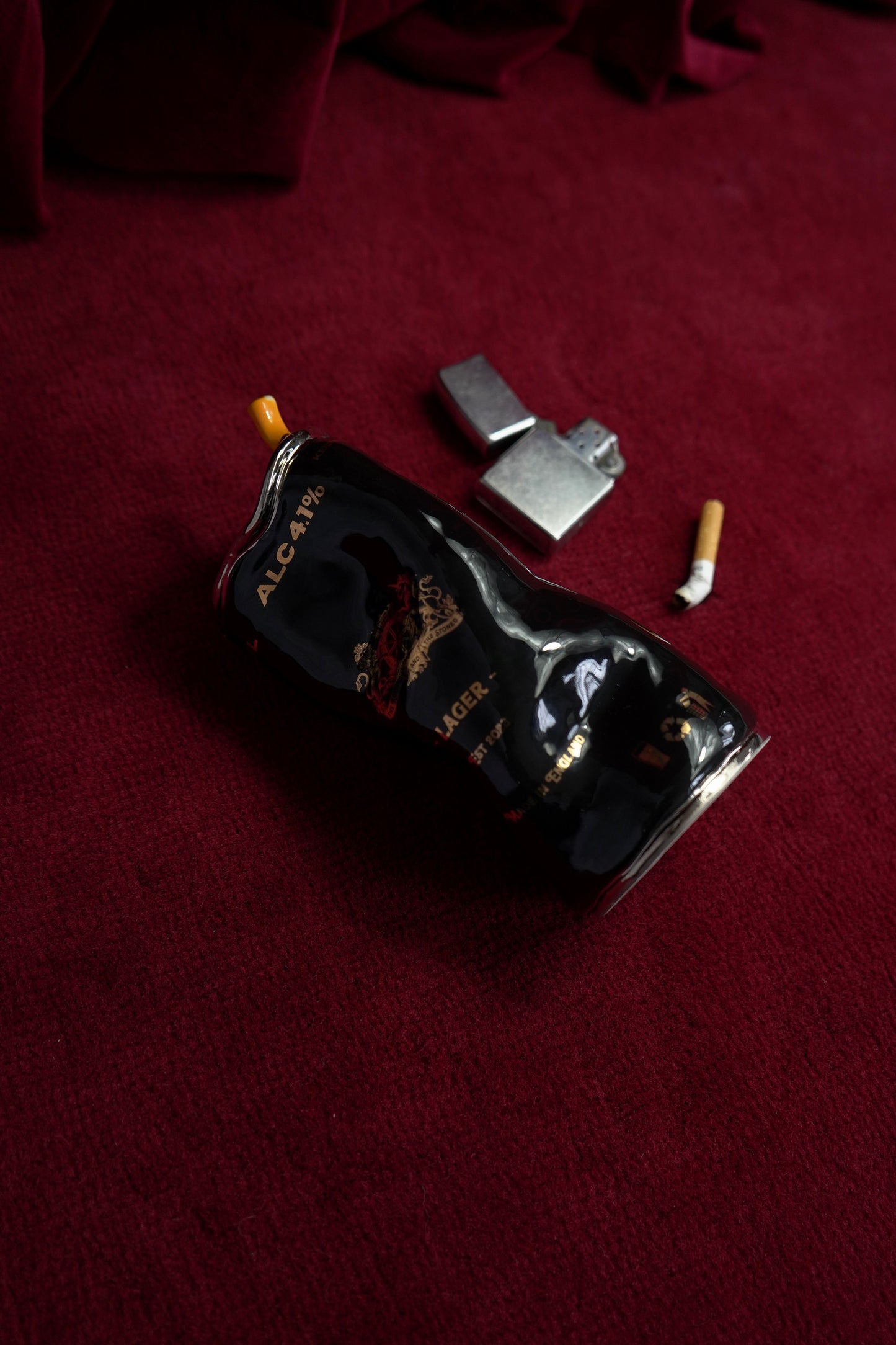CRUSHED SILVER BEER CAN