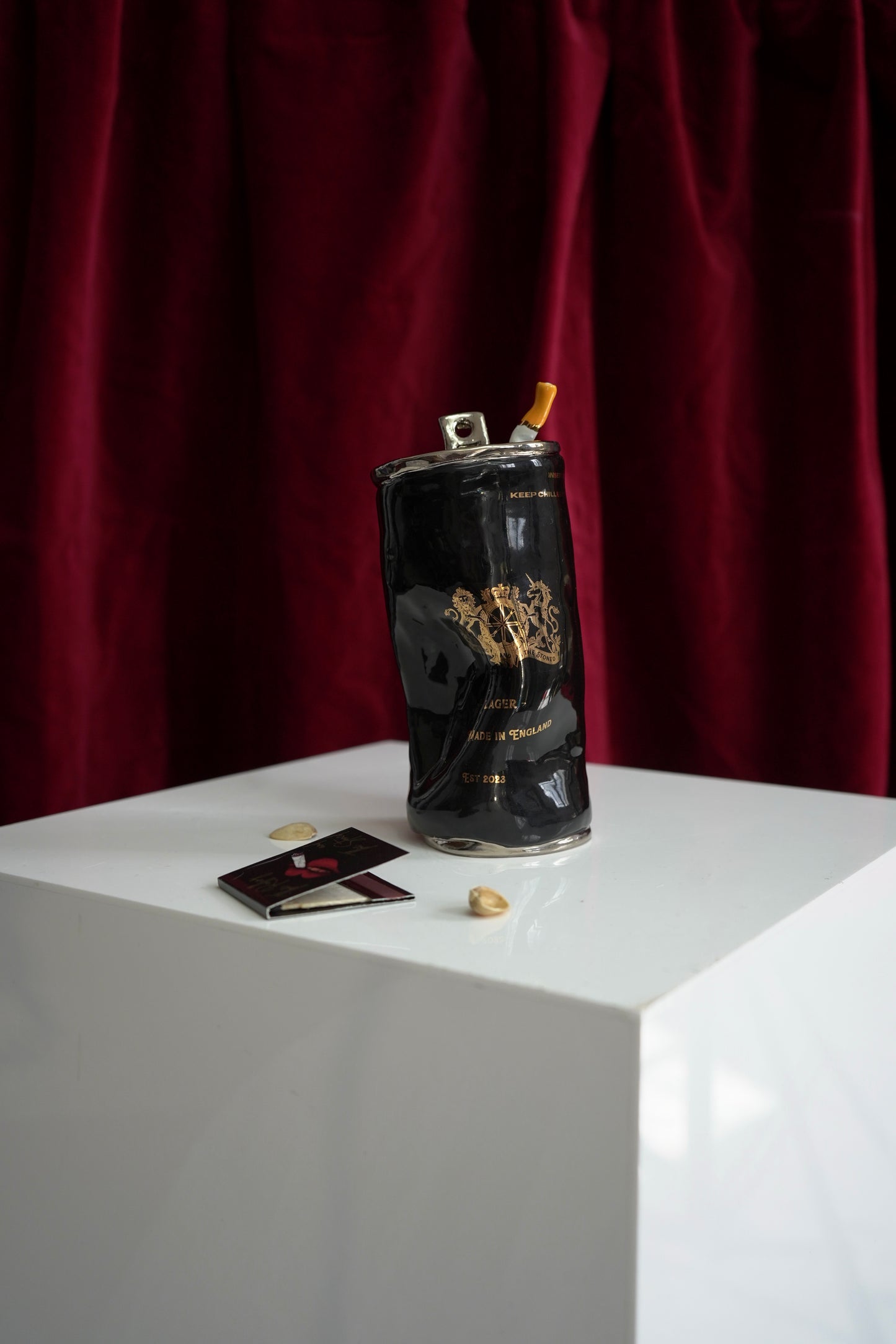 SILVER CIGARETTE BEER CAN