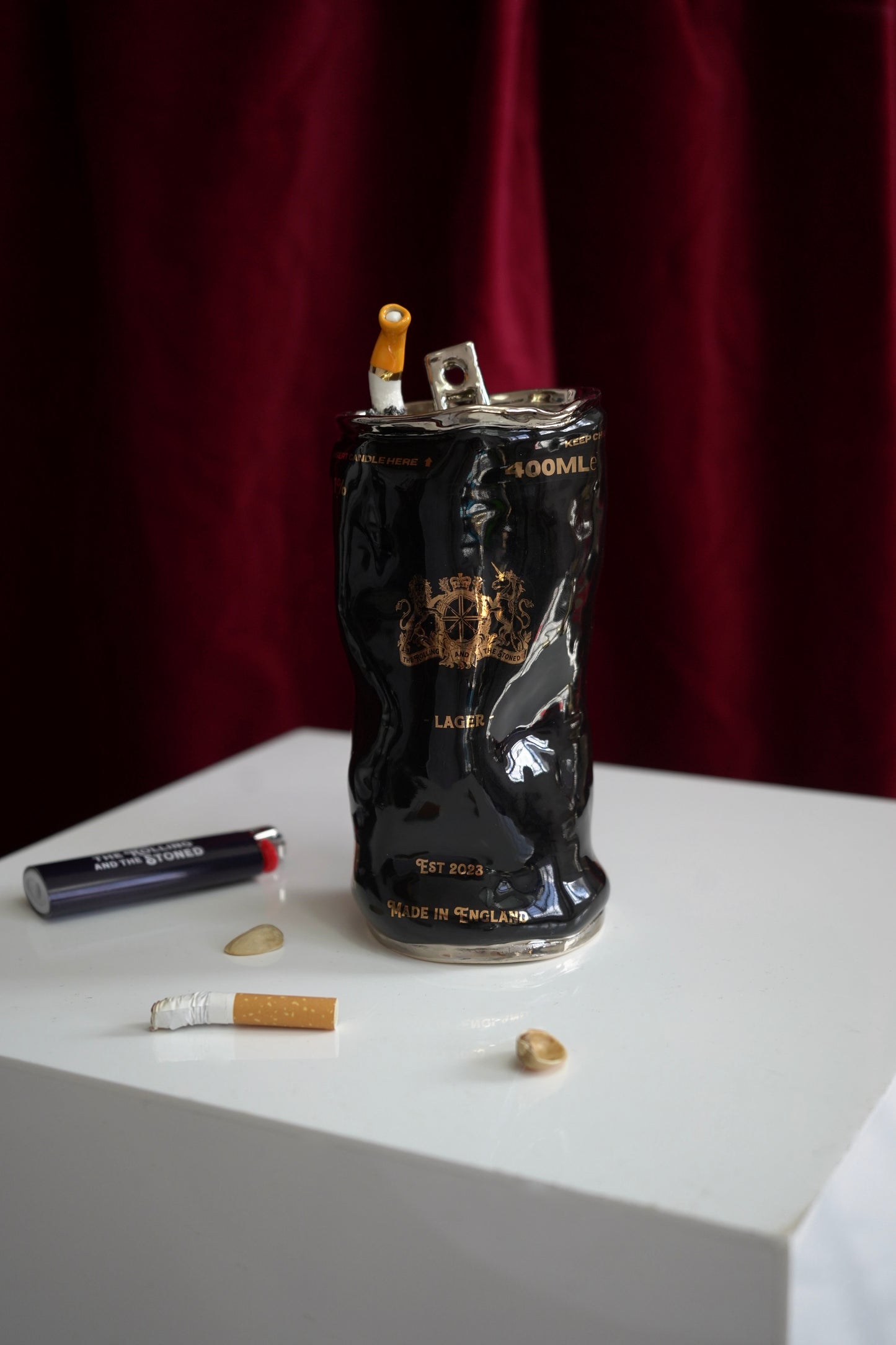 SILVER CIGARETTE BEER CAN