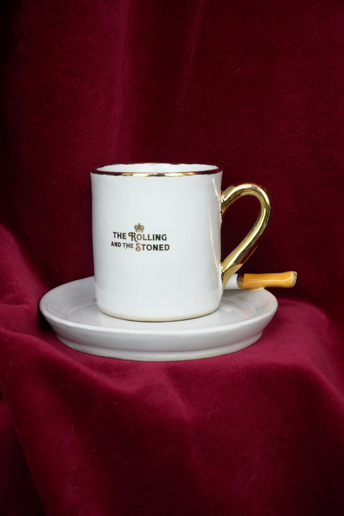 GOLDEN CIGARETTE ESPRESSO CUP & SAUCER