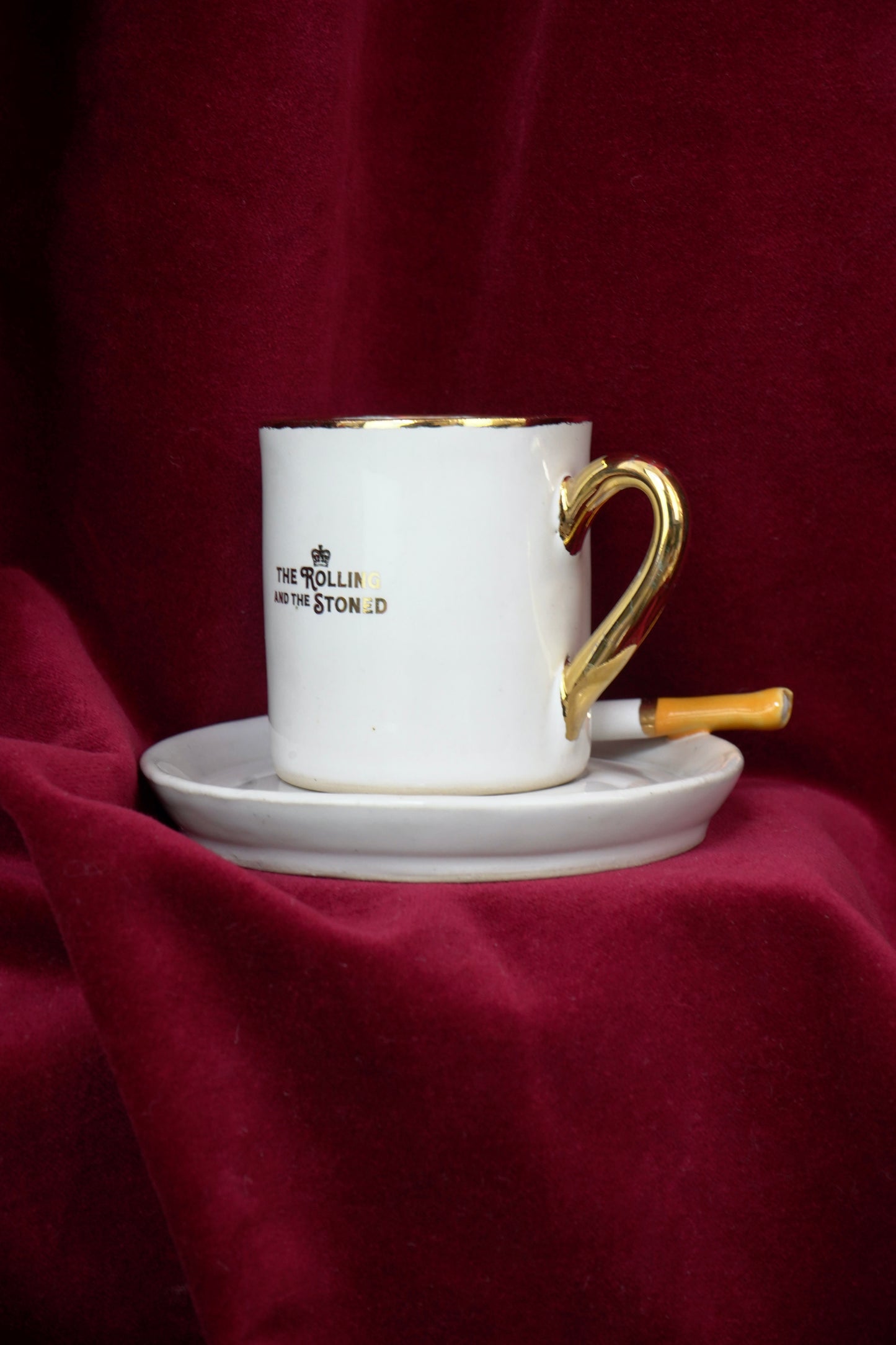 GOLDEN CIGARETTE ESPRESSO CUP & SAUCER
