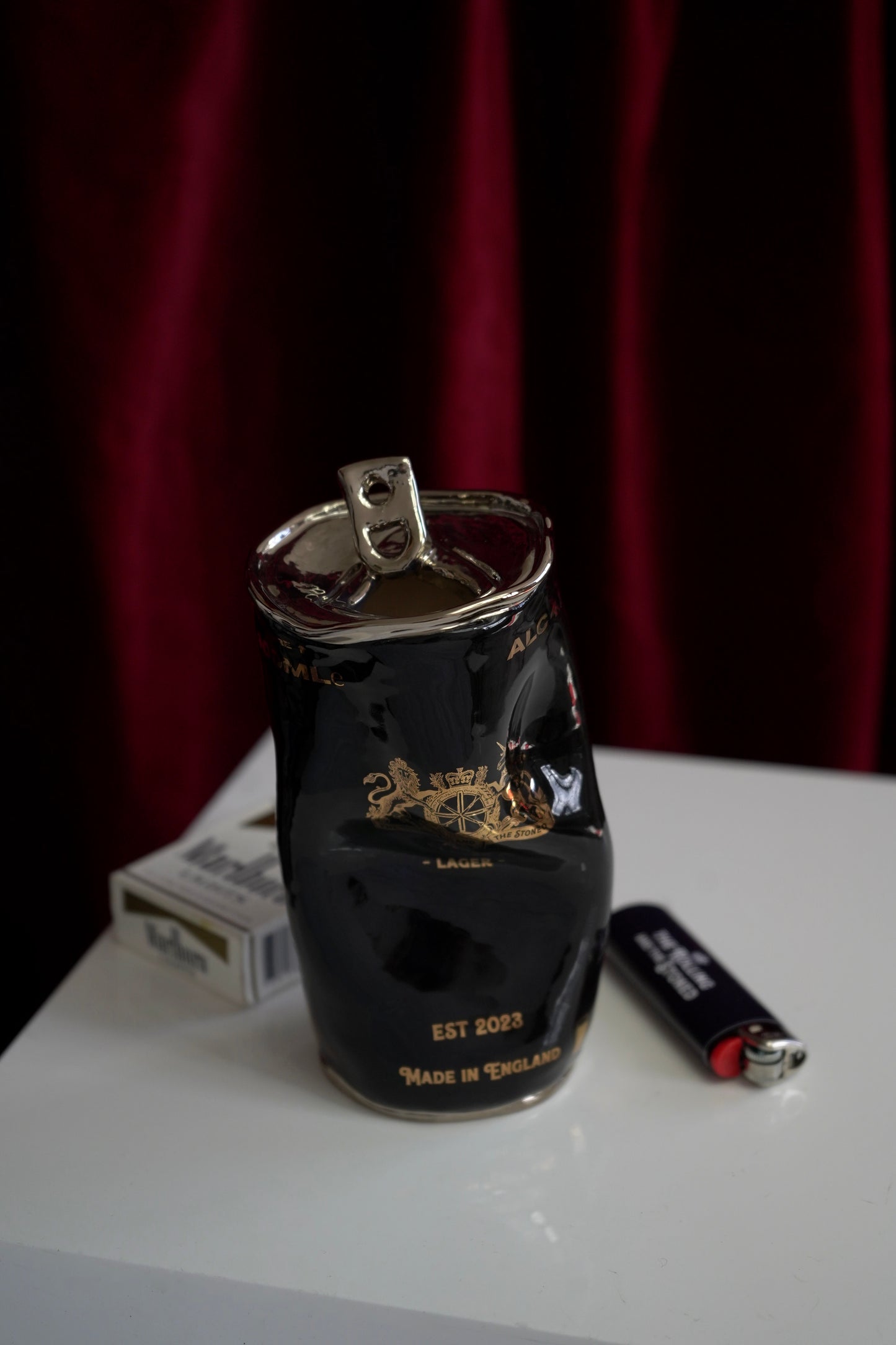 CRUSHED SILVER BEER CAN