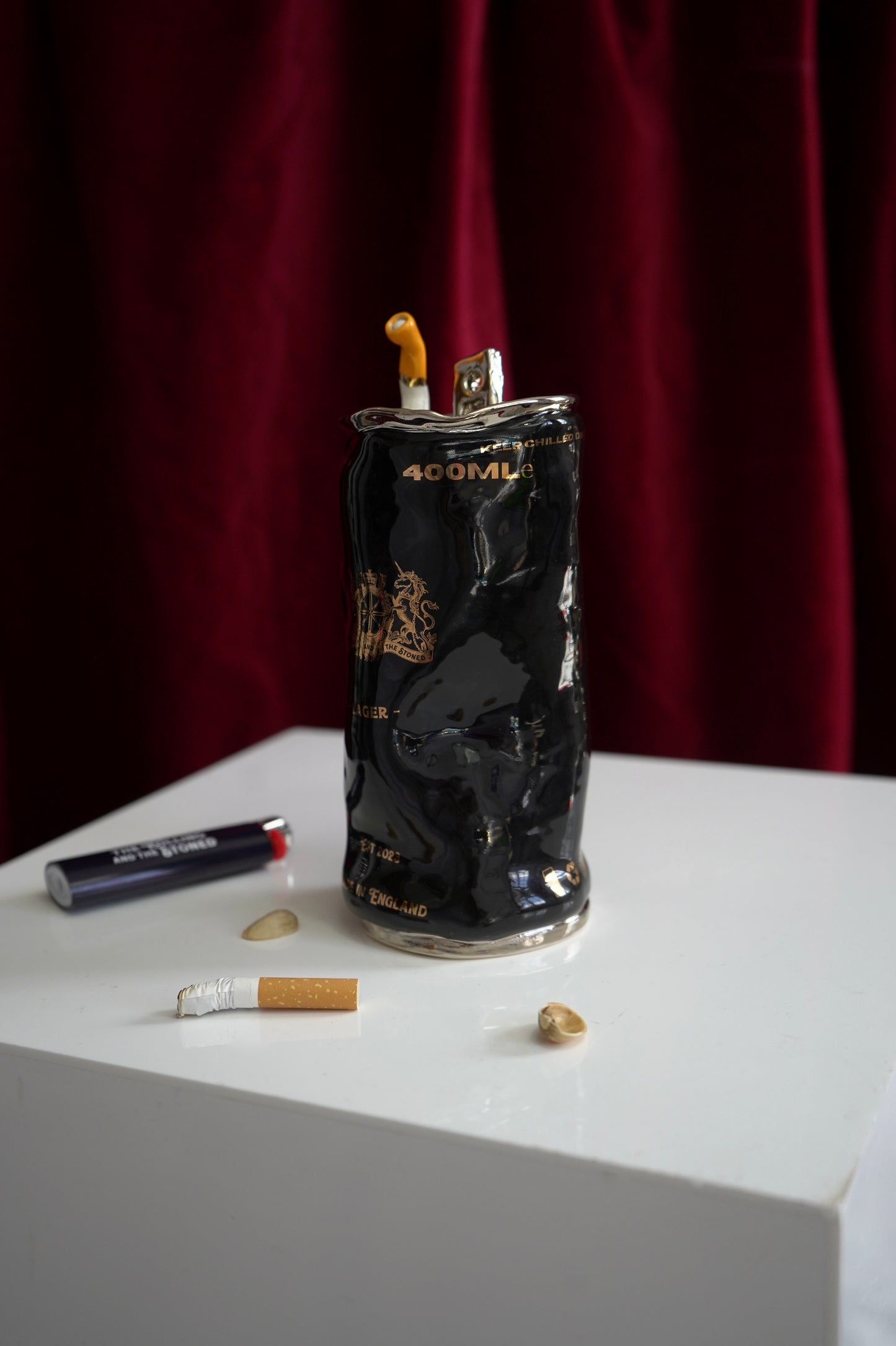 SILVER CIGARETTE BEER CAN