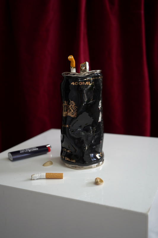 SILVER CIGARETTE BEER CAN